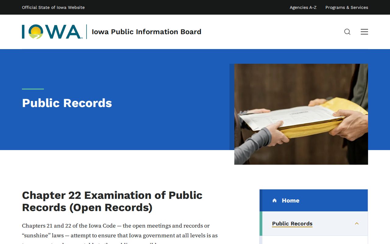 Iowa public records request methods for Palo Alto County arrest records